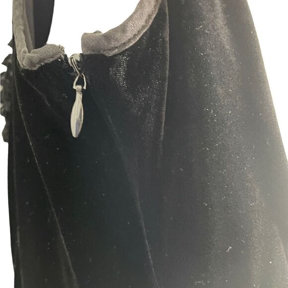 J Crew Black Velvet Ruffle Sleeveless Smocked Top Y2K - Picture 10 of 12